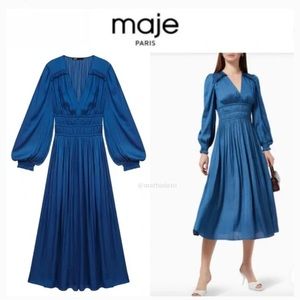 NEW Maje Riannette Silk Maxi Dress Size XL